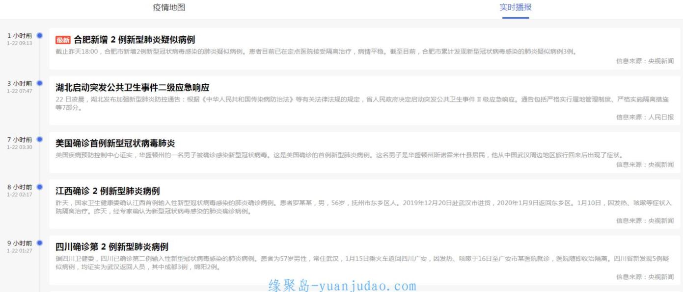 全国新型肺炎疫情全国同步实时动态-新增丁香+百度+腾讯+知乎+头条+网易+新浪+搜狗+凤凰+梅斯+搜狐+夸克