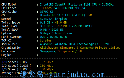 [VPS测评] 阿里云国际版新加坡轻量应用服务器(VPS)测评