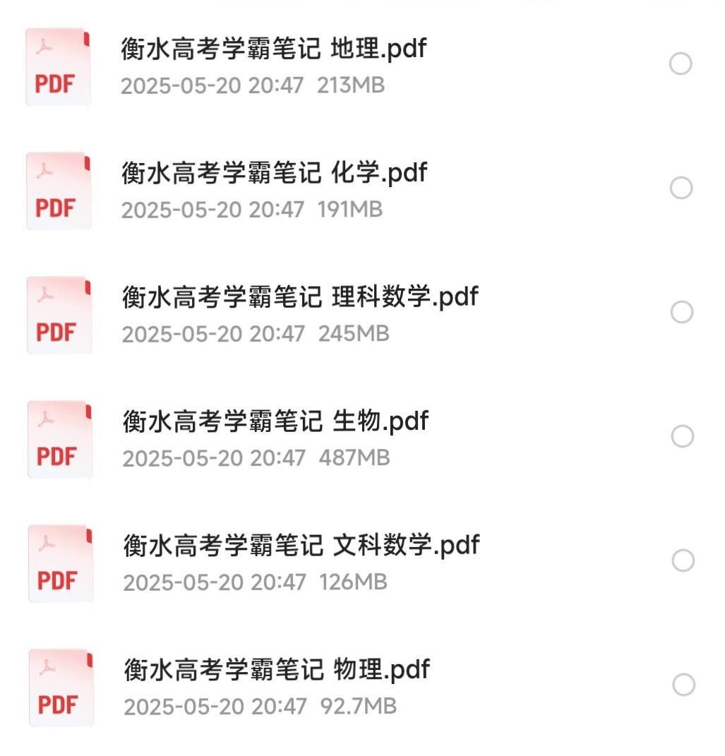 衡水高考状元学霸笔记[PDF][2.41GB]